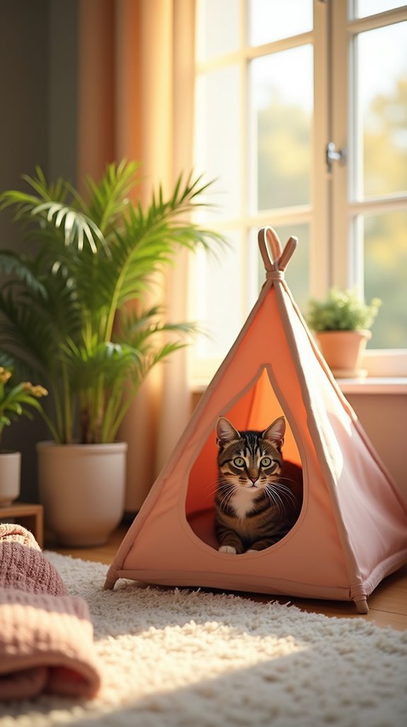 cozy portable cat hideaway