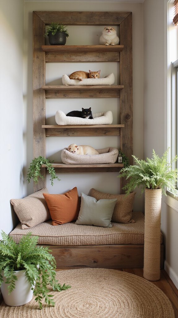 cozy rustic cat hideaway