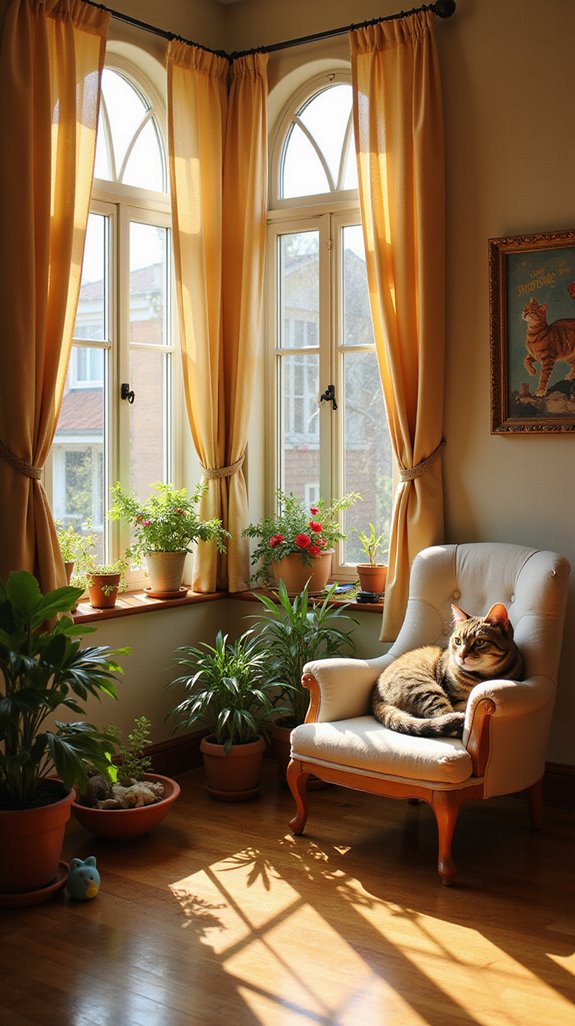 cozy sunbathing window perch