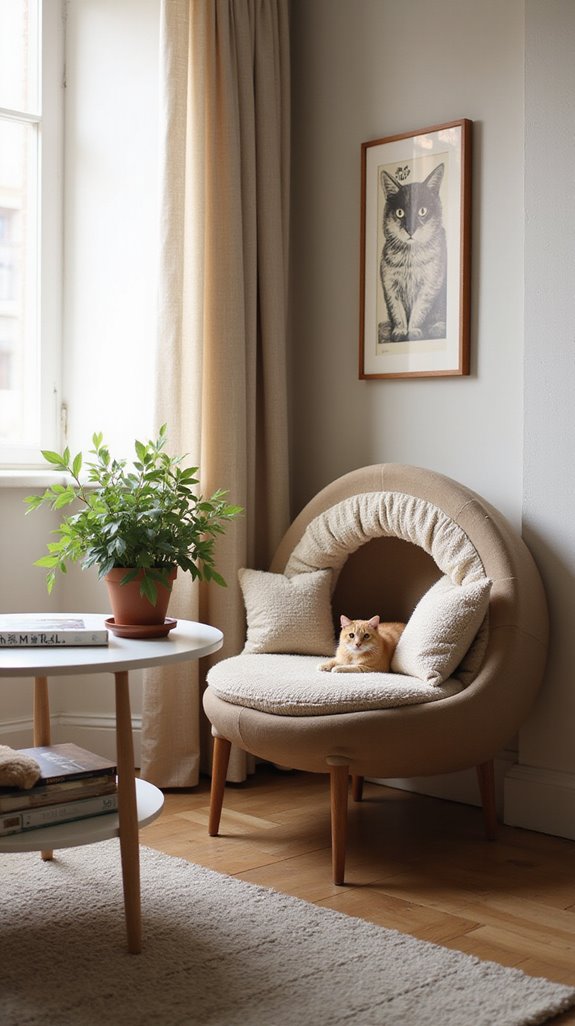 cozy under furniture cat retreats