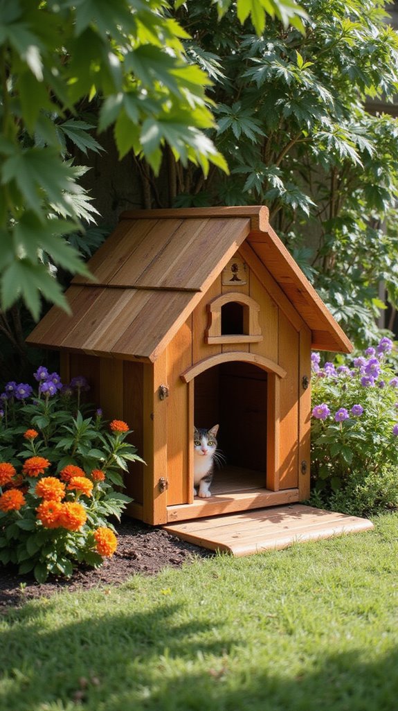 cozy weather protected cat shelter