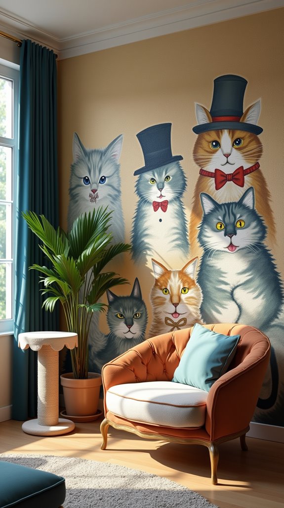 customized cat wall murals