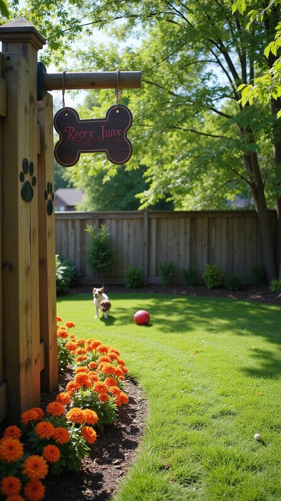 decorative dog run signage