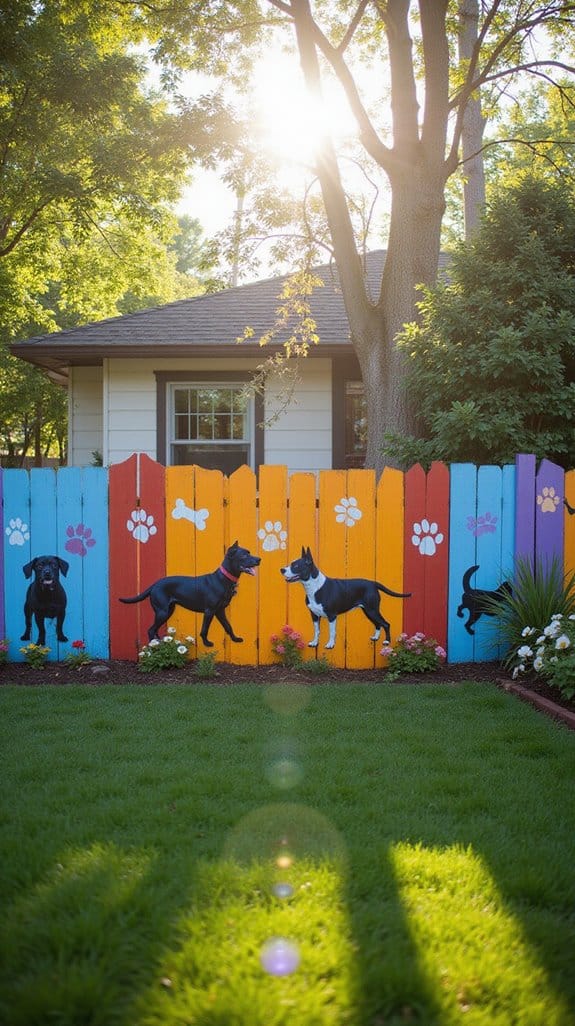 diy colorful mural fences