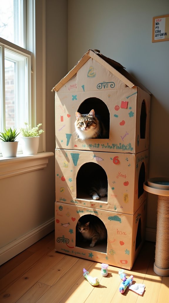 diy vertical cat playground