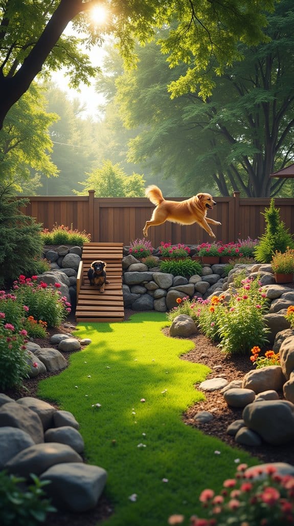 dynamic multi tiered dog playground