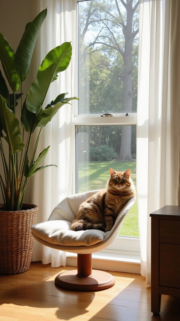 elegant window cat perch