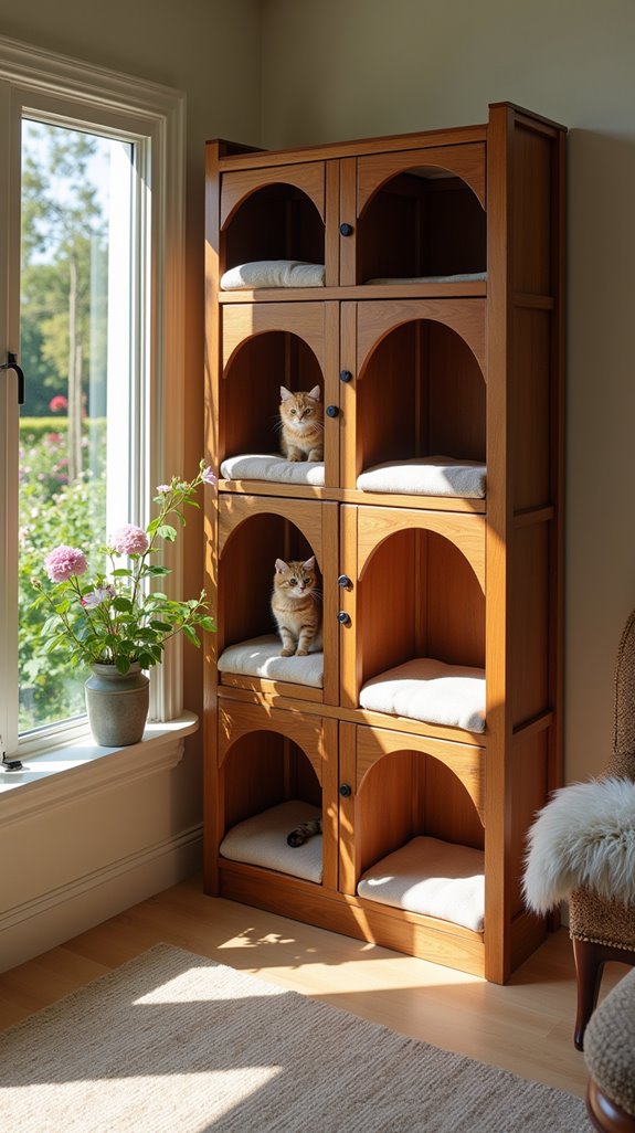 elegant wooden cat cottage