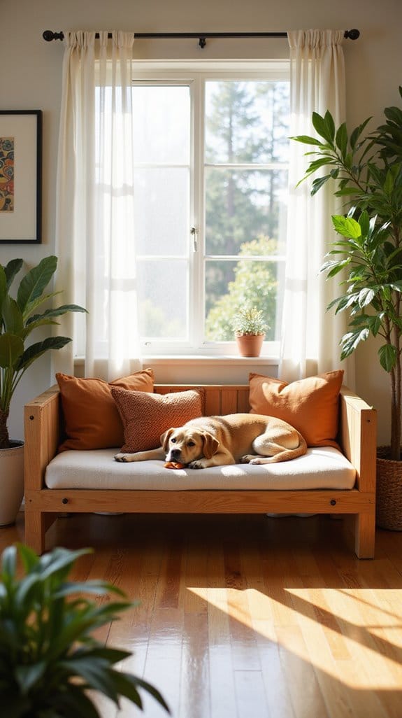 elevated wooden dog beds