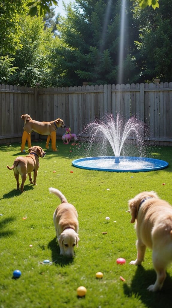 enclosed dog splash zone