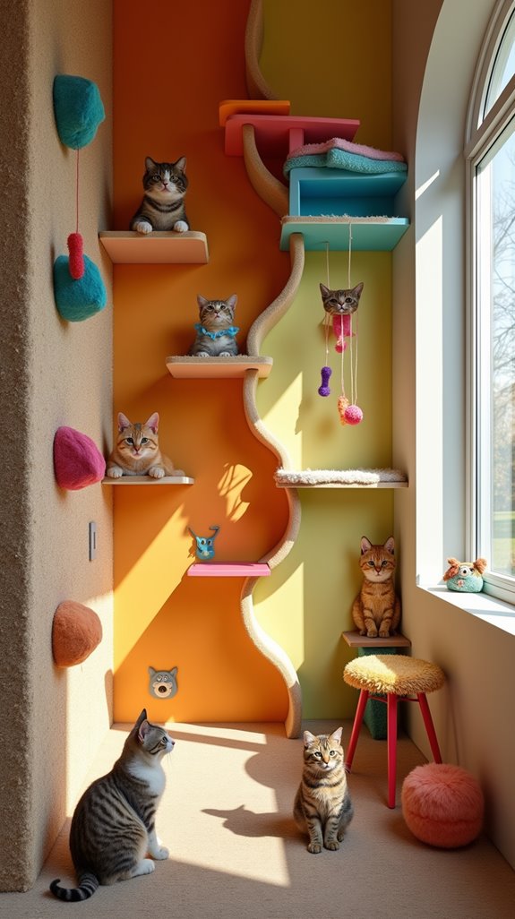 exciting cat climbing playground