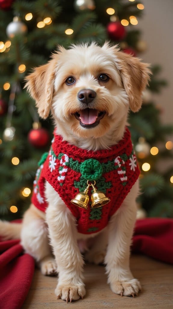 festive holiday dog harness