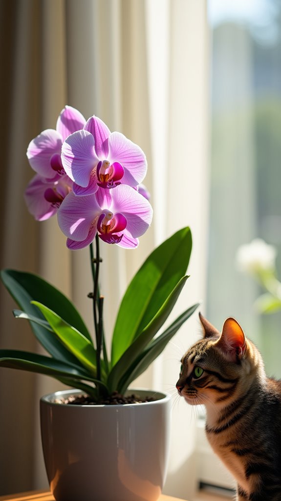 graceful colorful cat safe orchids