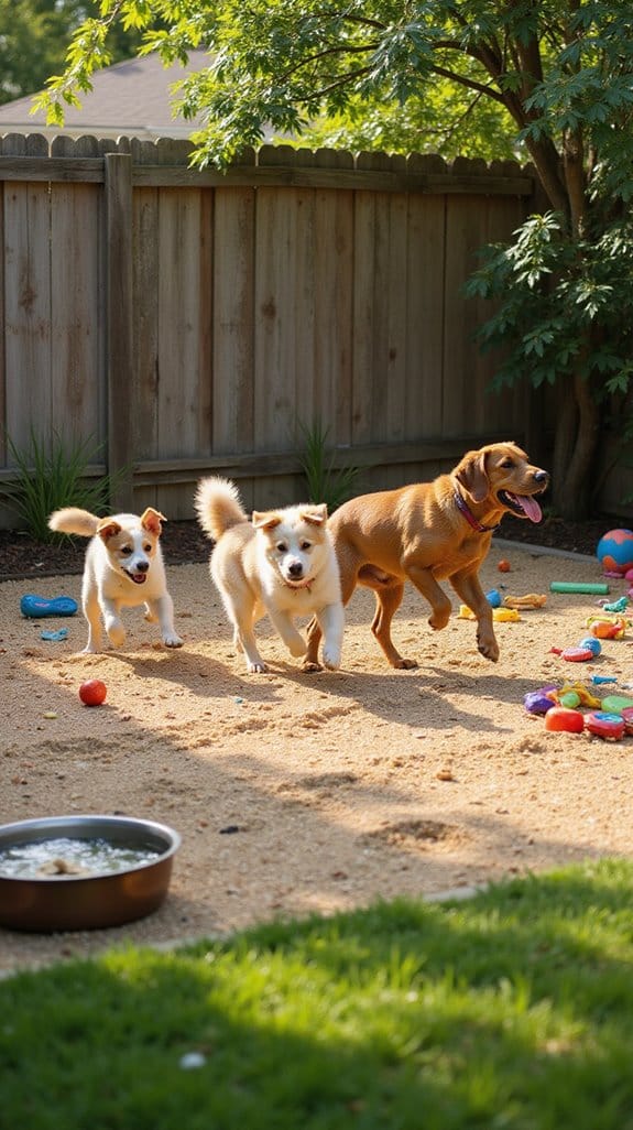 gravel and sand dog play