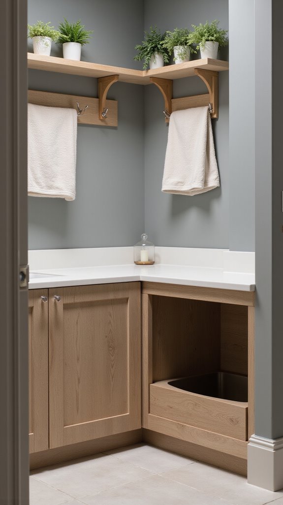 litter box under countertop