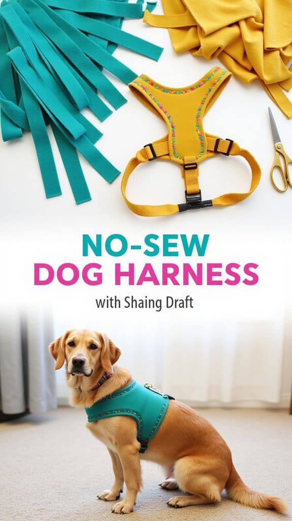 no sew fleece dog harness