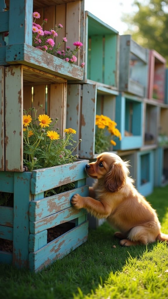 recycled crates for dog fencing