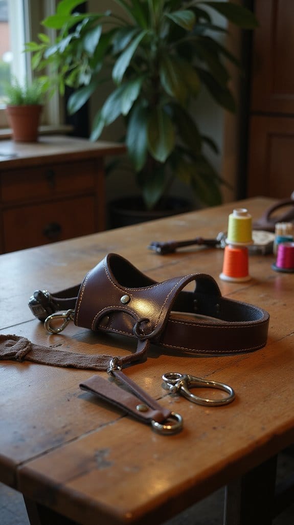 reflective leather harness safety