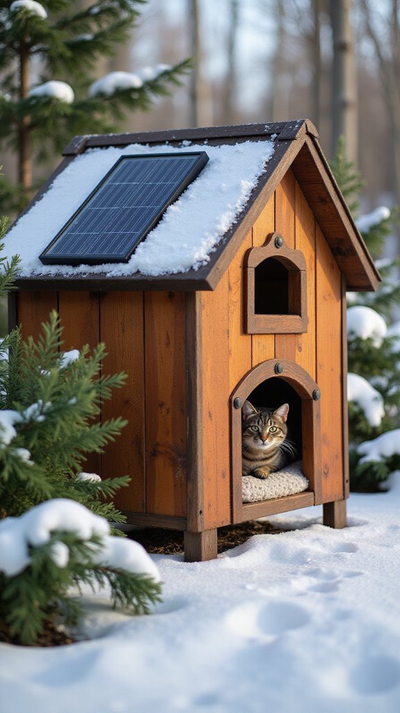 solar heated insulated cat house