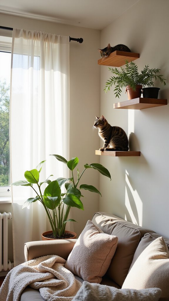 stylish cat shelf decor