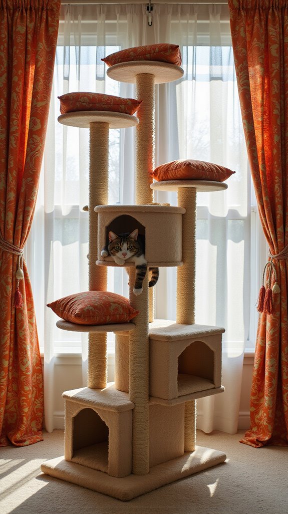 stylish cozy cat tower