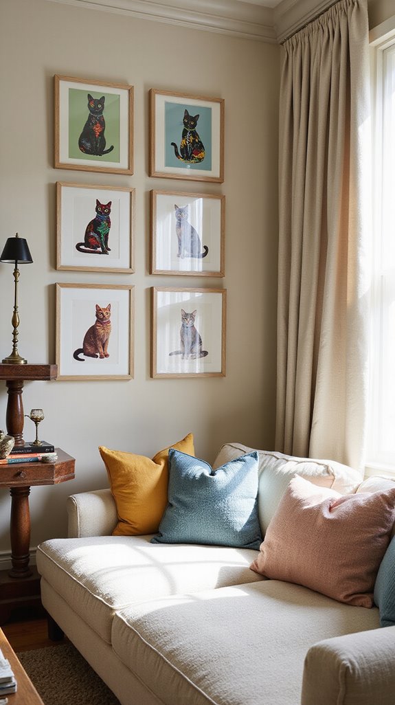stylish feline themed wall art