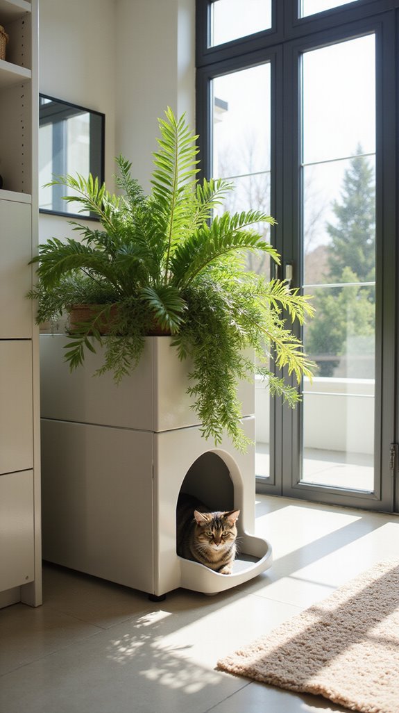 stylish indoor planter litter box