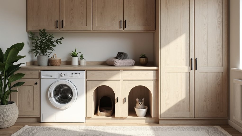 stylish laundry room litter boxes