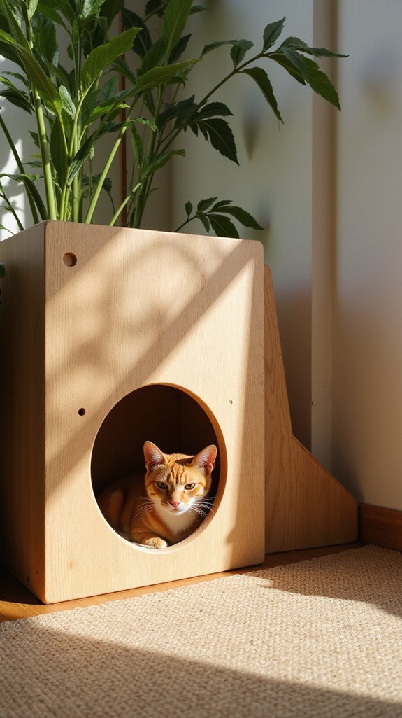 stylish minimalist cat retreat