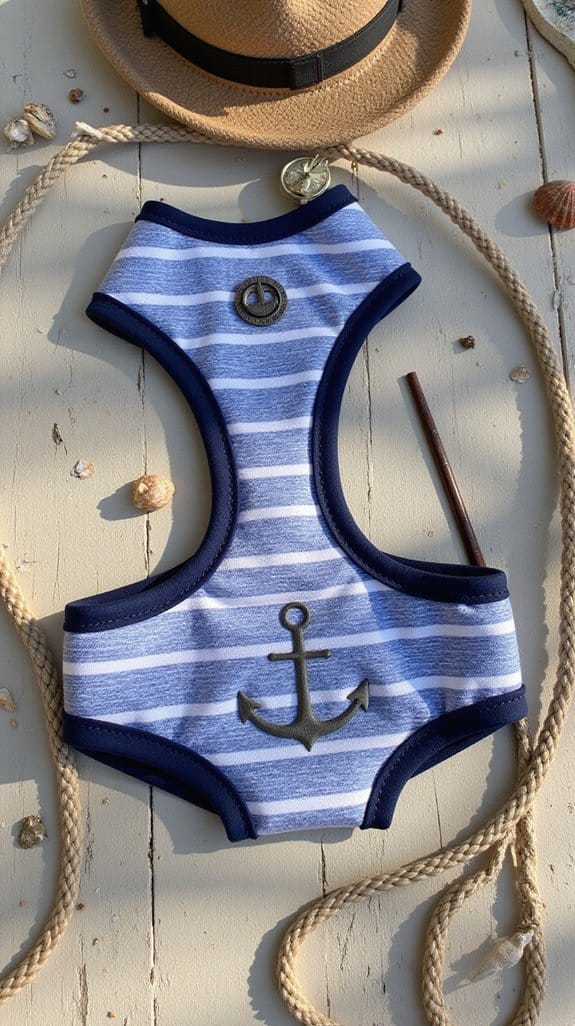 stylish nautical dog harness