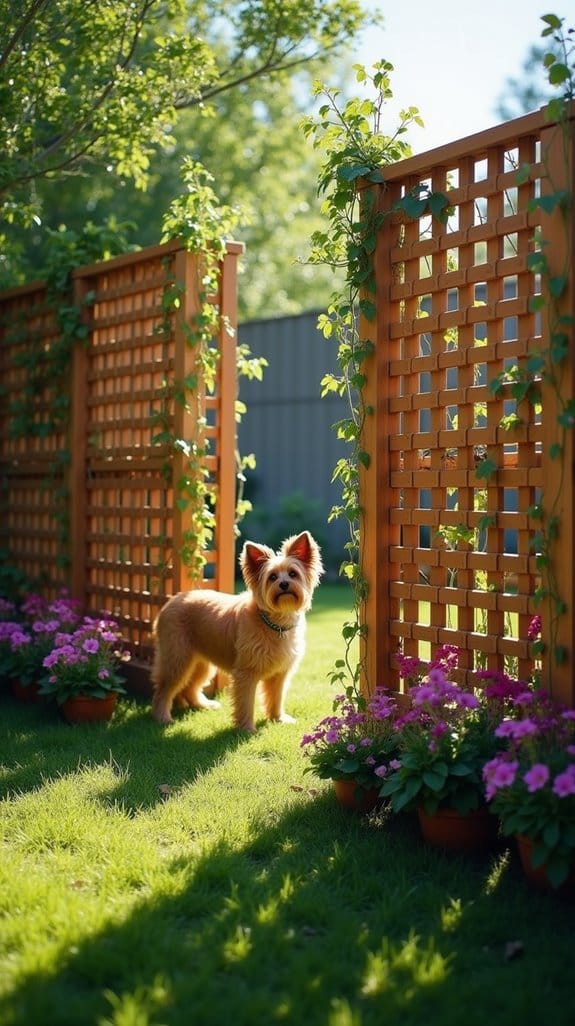 stylish trellis dog fences