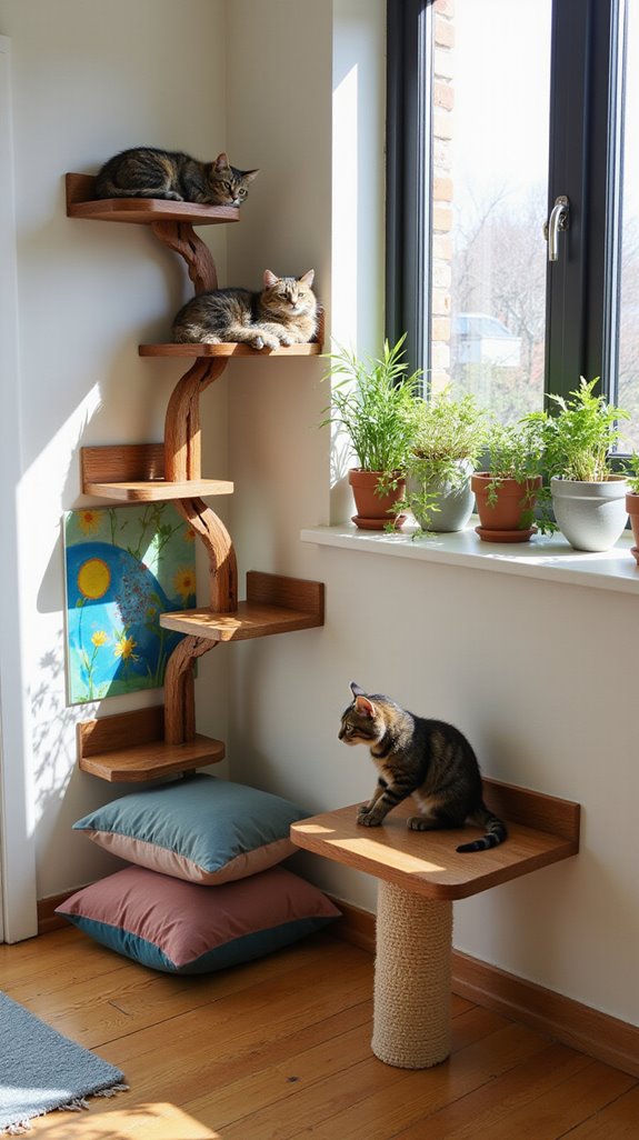stylish vertical cat playground