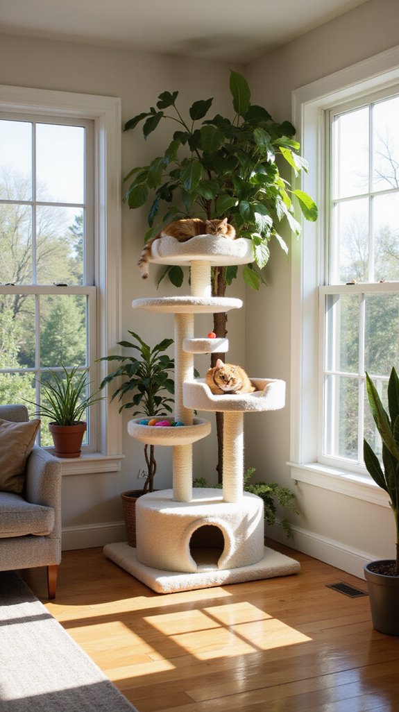 vertical cat trees maximize space