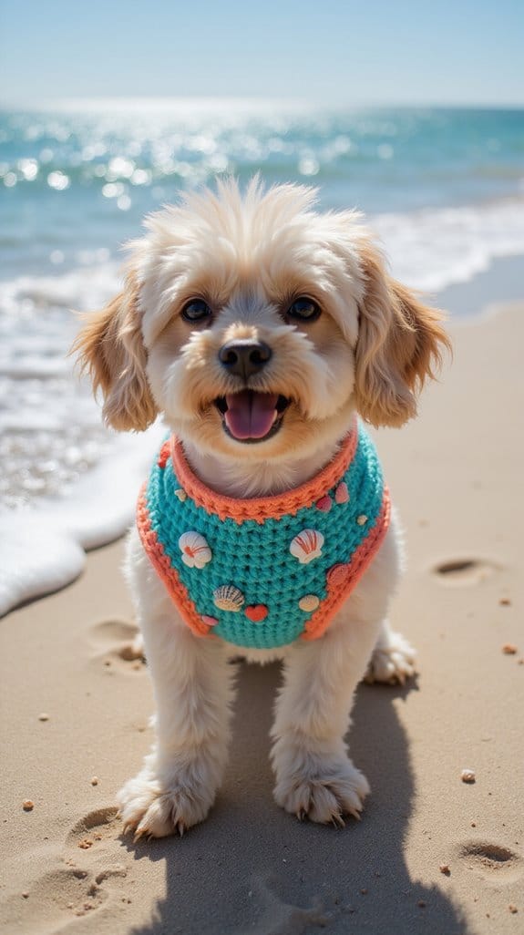 vibrant beach themed dog harness