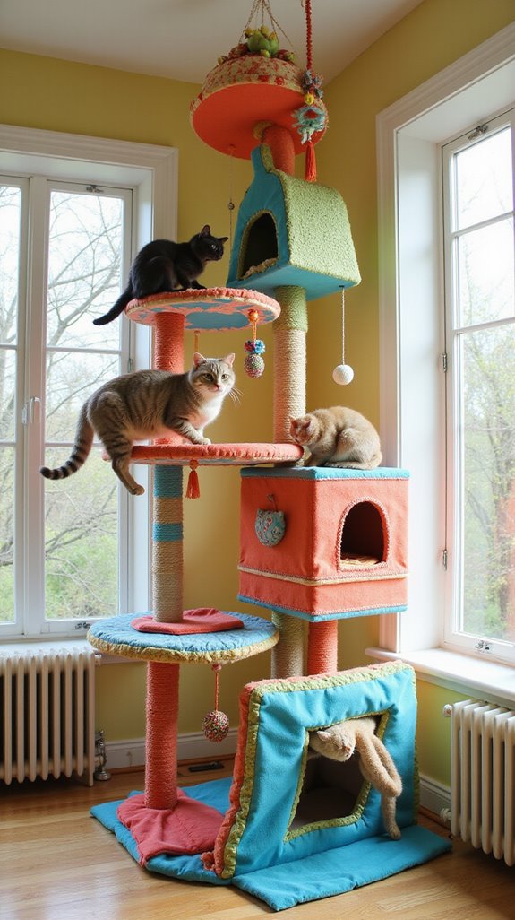 vibrant feline play space
