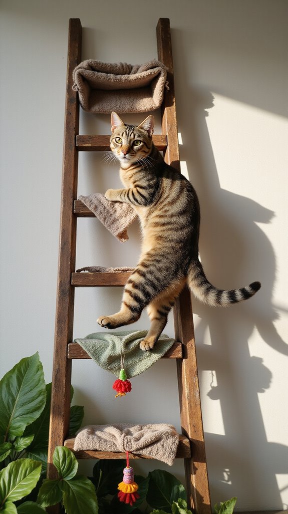 vintage ladder cat playground