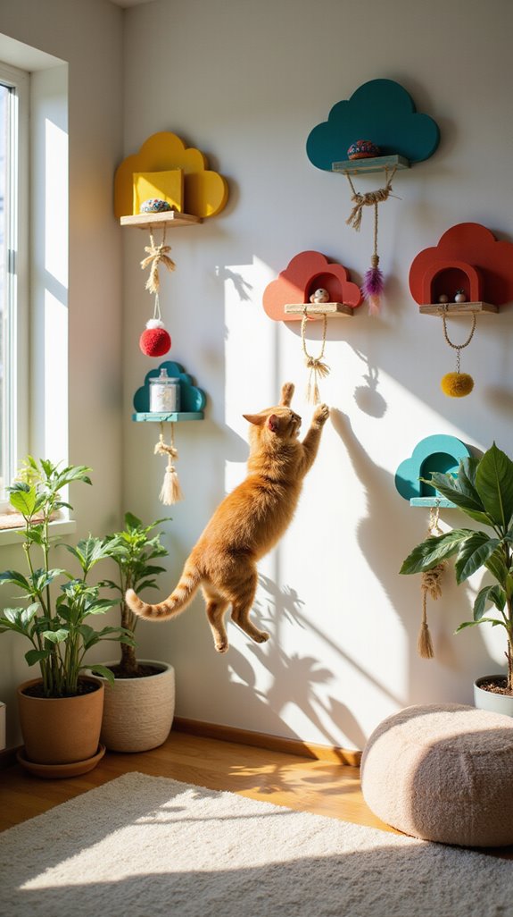 wall mounted toys for cats