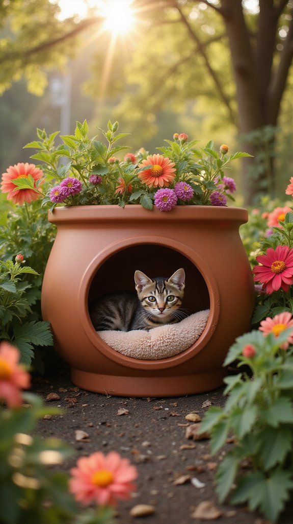 whimsical flower pot hideaway