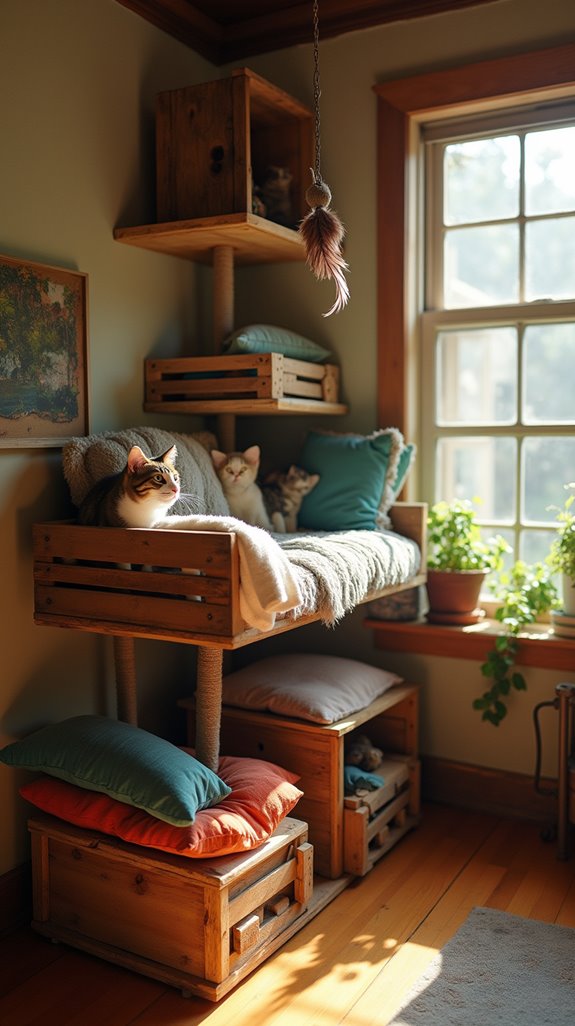 whimsical stacked crate playground