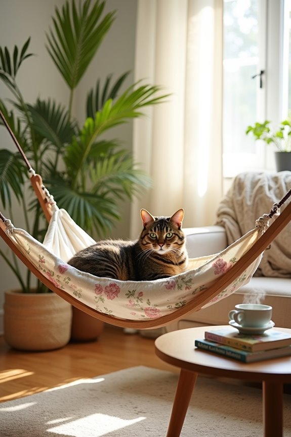adjustable height cat hammock