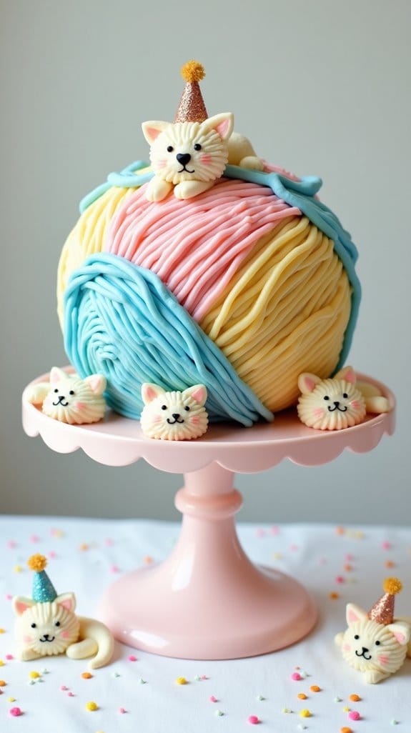 adorable yarn ball cake