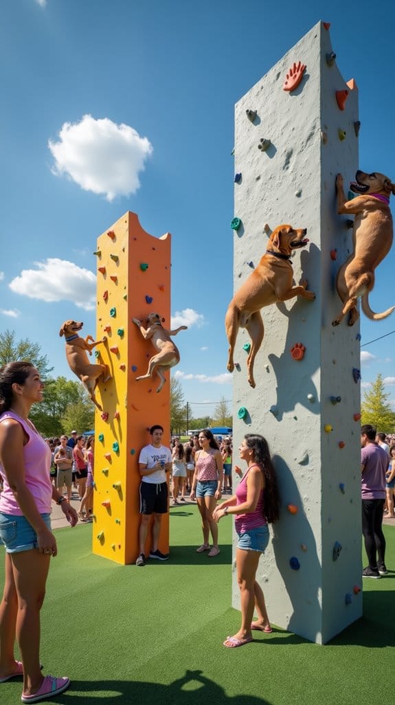 adventurous dog climbing fun