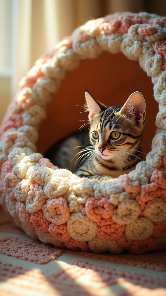 artistic cozy cat bed