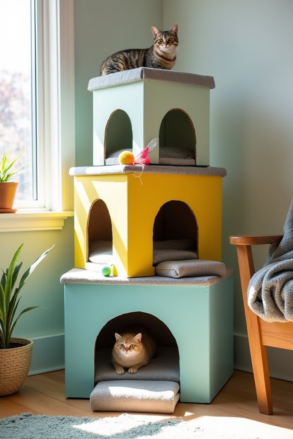 cardboard cat climbing playground