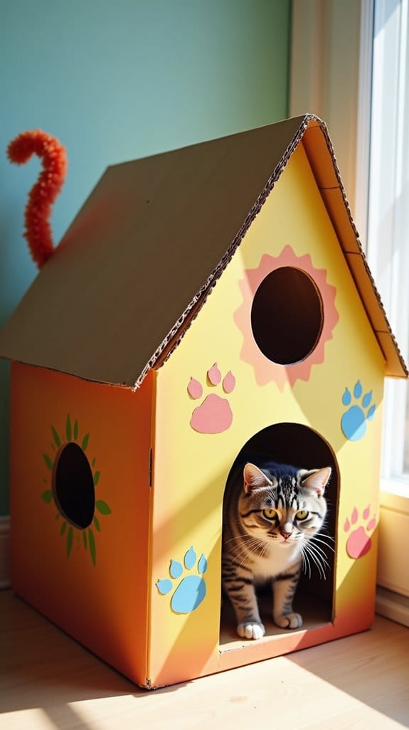 cardboard cat house costume creativity