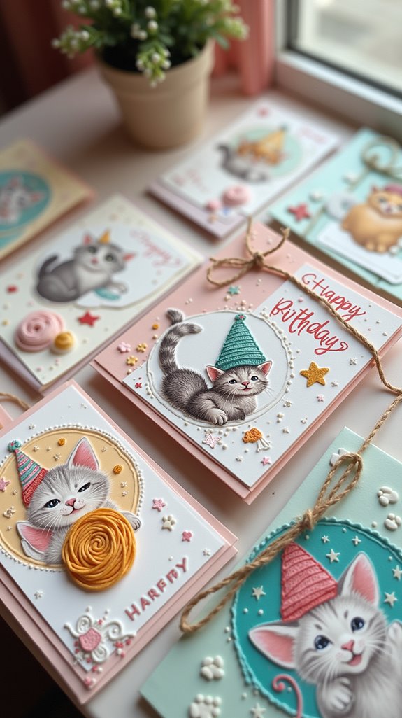 cat birthday scrapbook cards