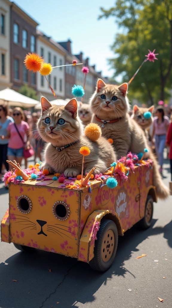 cat themed parade float design