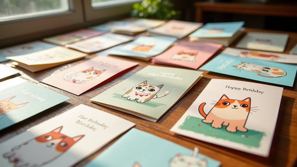charming handmade cat cards