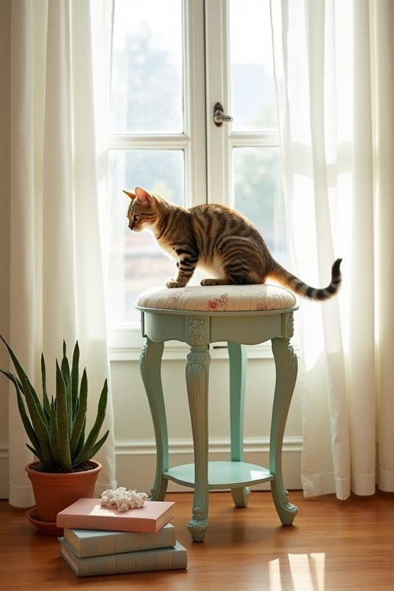 charming vintage cat stand