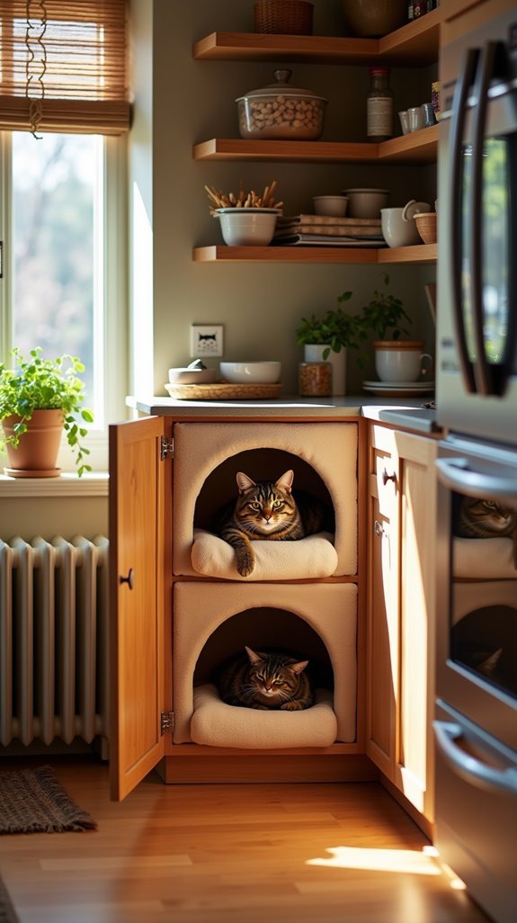 cozy cabinet cat nook
